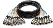 Hosa XLR3F to XLR3M Balanced Snake Cable, 3-Meter