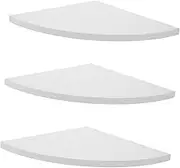 SWOOMEY 3pcs Triangle Shaped Rustic Wood Wall Shelves Corner Wall Shelves for Kitchen Storage