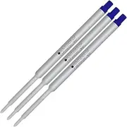 Lanier Combo Pack - 3 Pack - Monteverde® Capless Ballpoint W42 Gel Ink Pen Refills, Compatible with Most Waterman® Style Ballpoint Pens - Blue (Fine Tip 0.6mm)
