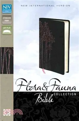 Holy Bible—New International Version, Black / Pink Flower, Italian Duo-Tone, Flora & Fauna Collection Bible