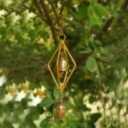 Handcrafted 2 Bell Rhombus Wind Chimes Ethnic Decor Positive Energy and Serenity