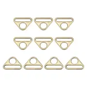 1.26" Adjuster Triangle with Bar Swivel Clip D Dee Ring Buckle, 10Pcs Bronze