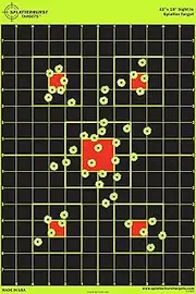 Splatterburst 12"x18" Sight in Target - Instant Shot Feedback, Yellow, Paper, Firearm Target, Rectangular, Shooting