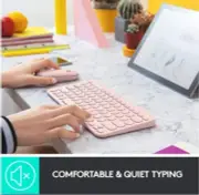 Logitech Wireless Keyboard and Mouse Combo for Windows, 2.4 GHz Wireless, Rose