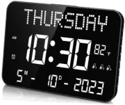 Upgraded 11.2" Large Digital Calendar Clock with Day and Date - Remote
