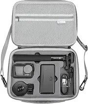 Skyreat Osmo Action 4 / Action 3 Case, Portable PU Leather Carrying Case Shoulder Bag for DJI Osmo Action 3 / Action 4 Adventure Combo Accessories