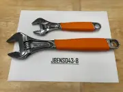 Snap-on Tools 2pc ORANGE 8" & 12" Soft Grip Flank Drive Adjustable Wrench Set