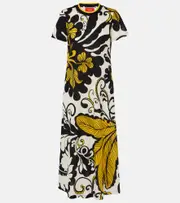 [La DoubleJ] La DoubleJ Meditation floral cotton midi dress UK 10 multicoloured