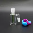 14mm 90° Glass Ash Catcher Pyrex Colorful Silicone Container for Glass Bong