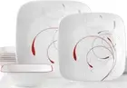 Corelle 24 piece Vitrelle Glass Splendor Square Dinnerware Set Service for 8