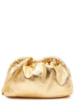 Mansur Gavriel Cloud Mini Metallic Leather Clutch - Gold One Size