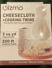 Kitchen Gizmo Cheesecloth & Cooking Twine- 5 sq yd Cheesecloth & 220ft Twine-NIB