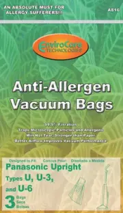 3 Bernina Type U micro-lined vacuum bags w/Dust Seal