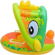 ORFOFE Inflatable Dinosaur Shaped Floating Swim Ring Pad with Shed Creative Floating Mat for Design for Pool and Beach Fun