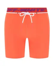 Off-White Elastic Waist Stretch Shorts Red
