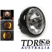 6.5 Motorcycle Headlight Projector Yellow LED Turn Signal For Harley Bobber Dyna