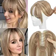 Hair Toppers for Women Real Human UDU with Bangs Clip In Wiglets Pieces Thinning Loss Cover Gray ,1.0 count