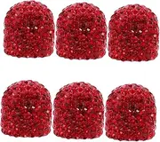 iplusmile 6pcs Car Valve Cap Rhinestones Valve Automotive Cars Tire Valve Stem Caps Tire Air Valve Cap Colorful Tire Valve Caps Valve Stem Covers Polymer Clay Red