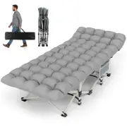 ZENPETIO 28In Folding Camping Cot for Adult, Portable Sleeping Cot with Mattr...