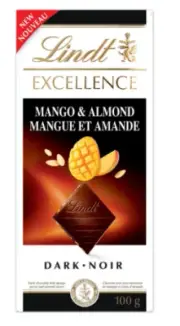 Lindt EXCELLENCE Mango Almond Dark Chocolate Bar, 100g