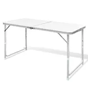 Foldable Camping Table Height Adjustable Aluminium 120 x 60 cm vidaXL