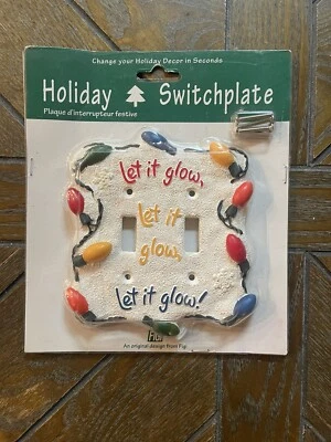 Holiday Switch Plate Dual Cover FIGI Christmas Let It Glow Lights New