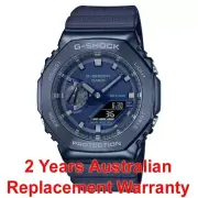 CASIO G-SHOCK METAL CASE WATCH CASIOAK GM-2100 BLUE GM-2100N-2A 2-YEARS WARRANTY