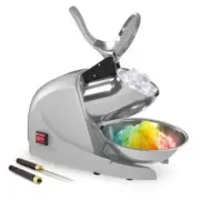 Shaved Ice Machine 380w Snow Cone Machine 3 Stainless Steel Blades Ice Silver