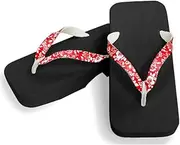 Hajime(一歩) [One Step] [Hajime] Geta Geta Clogs, Soft and Water Resistant, Made of Sponge, 10.6 inches (27 cm), BK/Rose x Red, Rose x Red (Rose x Red/27), Rose × Red, 27.0 cm