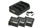 Wasabi Power Battery (3-Pack) and Triple USB Charger for GoPro HERO4, AHDBT-401