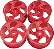 rockible RC Wheel Rims 52mm Wheel Rim Hubs 1/12 RC Crawler Car Parts Aluminum Rims for, Red