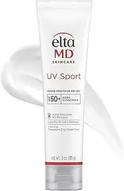 EltaMD UV Sport Broad-Spectrum SPF 50 by EltaMD for Unisex - 3 oz Sunscreen, 85 g (Pack of 1)