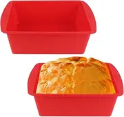 EAPMGQR 2Pcs Silicone Cake Moulds, Square Baking Tray Cake Tin Non-Stick Brownie Cake Pan for Cheesecake, Brownie, Cake, Bread, Pancakes, Pizza, Chocolate Pie, 19.5×17.5×5.5cm