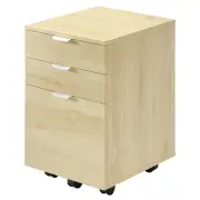Maestro Furniture Camie Modern 3-Drawer Mobile Pedestal Filling Storage Organiser Cabinet Natural