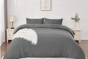 LINENOVA Comfort Soft Pre-Washed Cotton Quilt Cover Sets - Charcoal