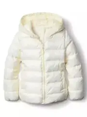 NWT Gap Girls Primaloft Cream Winter PUFFER JACKET Size XXL (14-16) w/ Hood
