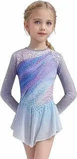 [JoyCan] Purple Gradient Long Sleeve Figure Skating Dress for Girls Competition Wear