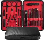 KLVN 18Pcs/Set Nail Clippers Manicure Pedicure Kit Finger Toe Scissor Grooming Tools(B)