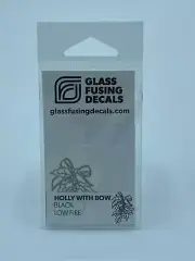 Holly With Bow Black Low Fire Glass Fusing Decals