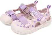 [TARANIS] Boy and Girl Toddler Summer Sandals Lightweight Summer Sandals Closed-Toe Stars Shoes with Hook and Loop