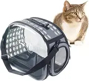 COLLBATH Portable Pet Carrier Backpack Cat Dog Travel Storage Bag Scratch-Resistant Comfortable for Grey Large (42x28x32cm)