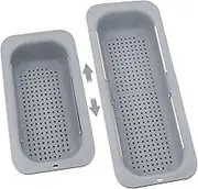 DRLIFE Over the Sink Colander, Gray Sink Collander Strainer Expandable Colander Kitchen Multifunctional Collapsible Colander Vegetables Fruit Washer Strainer