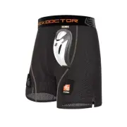 Shock Doctor MEN'S Core Hockey MESH SHORTS, BioFlex Cup w/ Tabs for Socks, Black