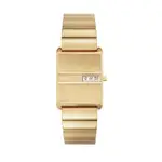 BREDA 美國設計師品牌女錶 | PULSE系列 長方形數字顯示造型手錶 - 金1745A