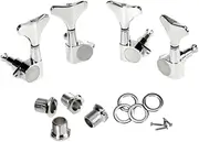 GREENADSCAPE 4pcs 2l2r Bass Tuning Pegs Machine Heads Tuners Silver Hard Zinc Alloy Replacement for Old Broken Tuners