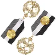 [WOFASHPURET] Medal Medals Suit Pin Medals for Navy Style Chain Decor Suit for Ribbon Badket Parrot Toy Childrens Toys Navy Style Brooches Cloth