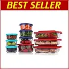 Durable 20-Piece Borosilicate Glass Food Storage Container Set - Microwave Safe
