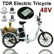 TDR Electric Bike Tricycle Ebike Motorised Throttle w' Reverse 48v 250w 10ah wht