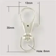 500Pcs Silver Alloy Swivel Lobster Claw Clasps Swivel Snap Hook Finding 35x13mm