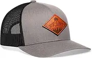 [HAKA] Diamond Mountains & Trees Hat – Trucker Hat for Men & Women, Adjustable Baseball Cap, Mesh Snapback, Outdoor Camping Hat